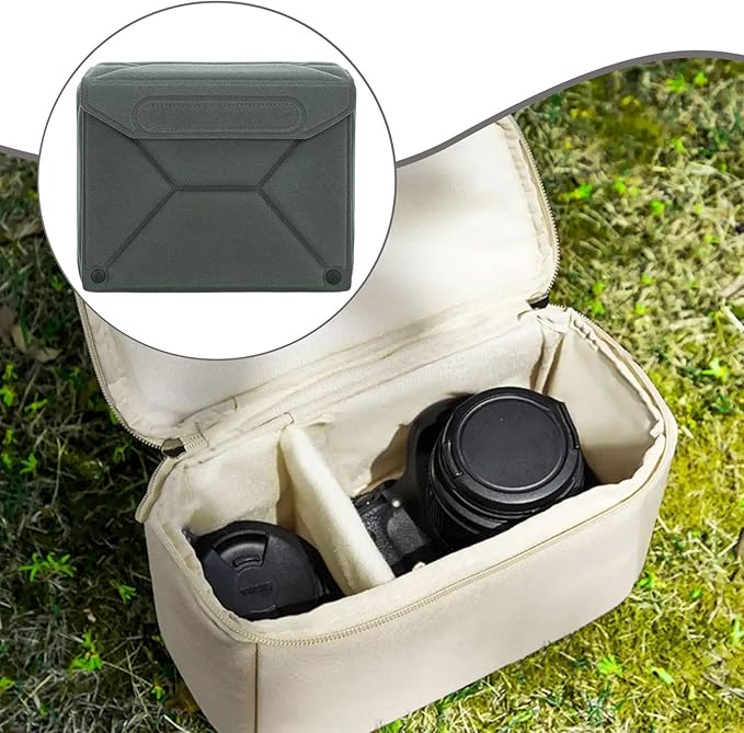 Camera Bag Insert Shockproof Equipment Photography Pouch Protection Portable Outdoor Compartment Padded Inner Case, Grey M