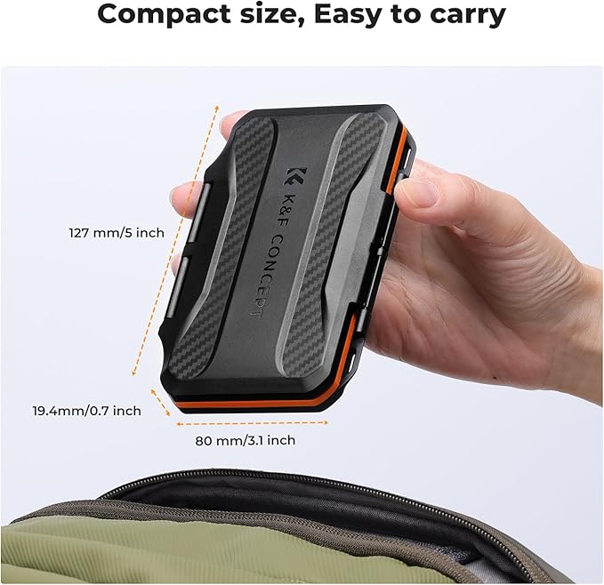 K&F CONCEPT 28 Slot SD Card Case, Water-Resistant Anti-Shock/Dust SD/TF Card Holder/Organizer