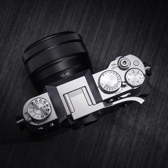 Metal Thumb Up Grip for Fujifilm Fuji X-T50 XT50 Camera, Hot Shoe Thumb Rest Support Grip ，Exclusive Vintage Anti-Slip Pattern, Enhance The camera's Grip Feel (Silver)