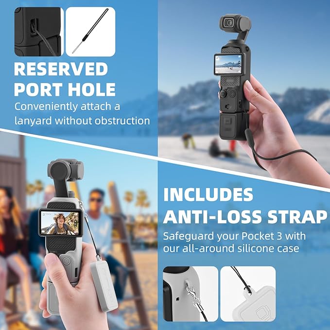 BRDRC Pocket 3 Silicone Cover, For Xtra Muse Protective Case Lens Protector Scratch-Resistant Sleeve Skin Compatible with DJI OSMO Pocket 3 Creator Combo/Xtra Muse Accessories (Pink)