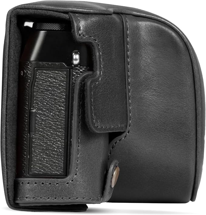 Mega Gear Genuine Leather Camera Case for Fujifilm X100VI - Stylish and Protective - Black