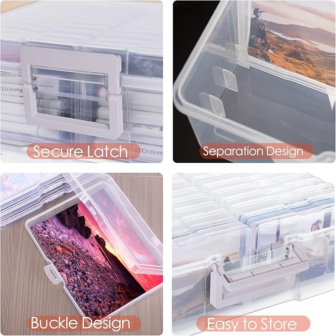 YOPIKUU Photo Storage Box 5" x 7", Extra Large Photo Organizer Storage Container with 18 Inner Case, Seed Organizer Craft Storage Box Pictures, Arts, Crafts, Sewing, Stickers, Seeds, Office Supplies