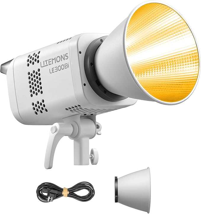 Godox Litemons LE300Bi LED Video Light,320W Bi-Color 2800K~6500K Portable Lighting Bowens Mount Continuous Lights,NFC Connection,Bluetooth App Control (White)