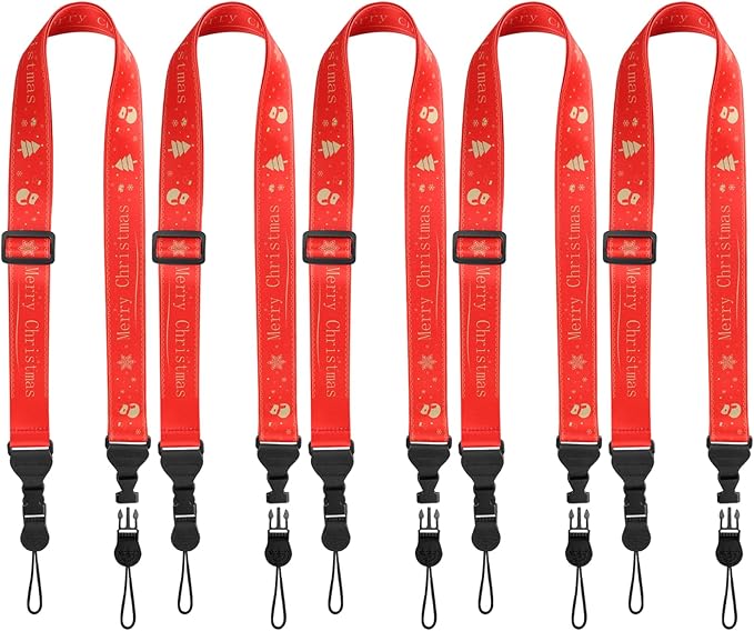 5Pcs Christmas iPad Strap, Adjustable Camera Neck Strap, Comfortable Shoulder Strap for Bags, Cellphone Tablet, Camera, Binocular, An Excellent Christmas Gift Choice -Red