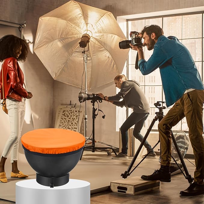 PATIKIL 7.1" x 7.1" Soft Mini Flash Diffuser Cap, 2 Pack Universal Elastic Flash Diffuser Cover for DSLR Camera Flashlight, Orange