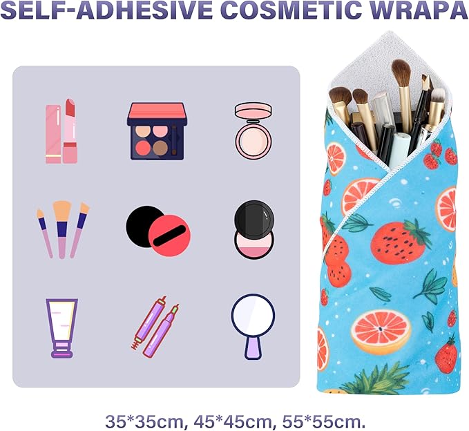 Walking Way Self-Adhesive Magic Cloth Makeup Bag, Portable Protective Cosmetic Pouch, Camera Lens Wrap, Stylish Travel Organizer for Beauty Essentials, Travel, Gifts & Daily Use