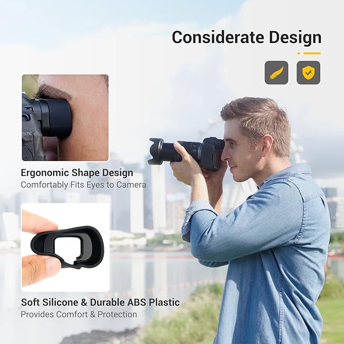 JJC Camera Eyecup Eyepiece Viewfinder for Canon EOS R5 R6 Mark II R6 R5 C R5C Mirrorless Camera with Extended Soft Silicone Design