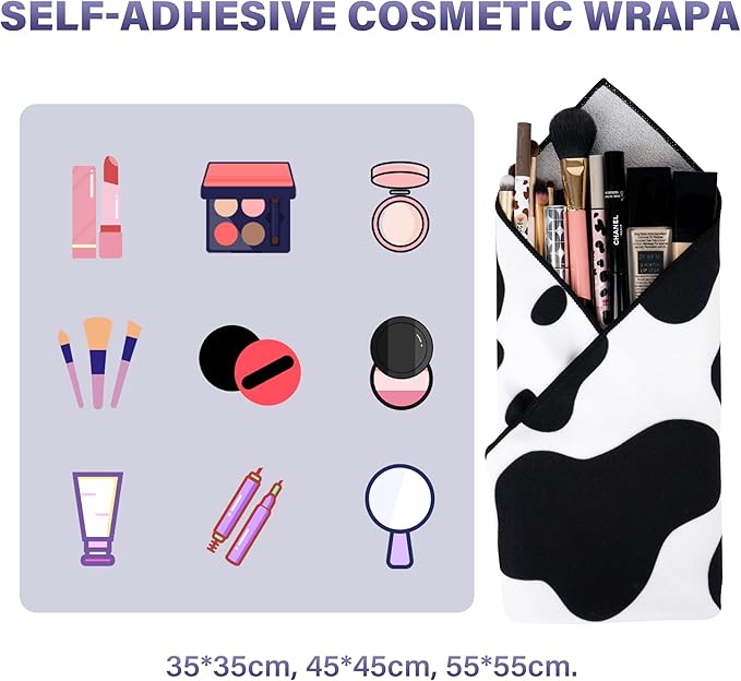 Walking Way Self-Adhesive Magic Cloth Makeup Bag, Portable Protective Cosmetic Pouch, Camera Lens Wrap, Stylish Travel Organizer for Beauty Essentials, Travel, Gifts & Daily Use