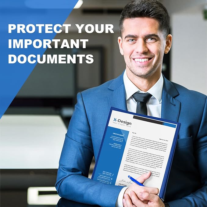 Henoyso 4 Pcs Legal Size Binders with View Cover, 3 Ring 1" Durable PP Plastic Blue Binders for 8.5" x 14" Paper Hold up to 175 Sheets for Documents, Office, Home, Work Places