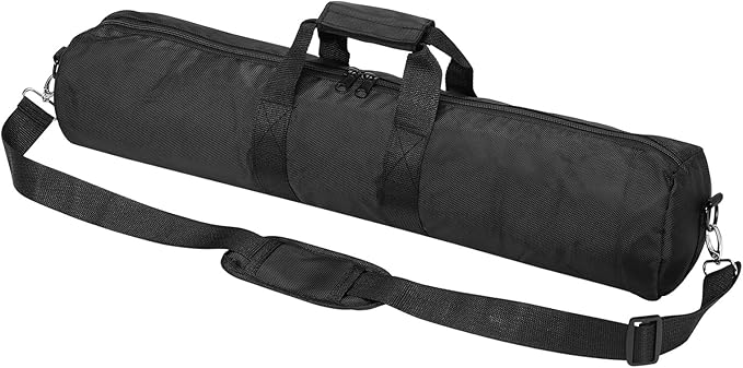 PATIKIL Tripod Carrying Case, 25.6" x 5.1" Heavy Duty Nylon Padded Tripod Bag with Adjustable Shoulder Straps and Handles for Light Stands Umbrellas Tripods Mic Speaker Stand, Black