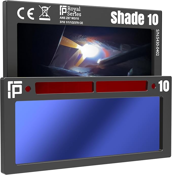 The Heir Single 2.0 | Shade 10 Blue Auto Darkening Welding Lens | 20A TIG Rating - No Flashing | 2" X 4.25" X 0.2" | Blue Welding Lens - TrueColor Puddle Royal Series 2.0