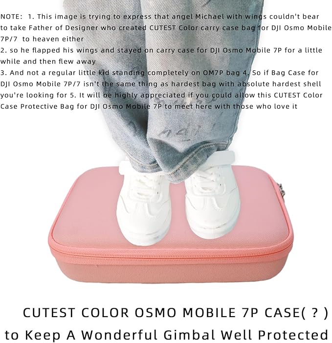 Father&I Pink Shockproof Hard Case for DJI Osmo Mobile 7P/7 – Protective Gimbal Bag with 2-Way Zipper, Travel-Friendly Design, and Snug Fit