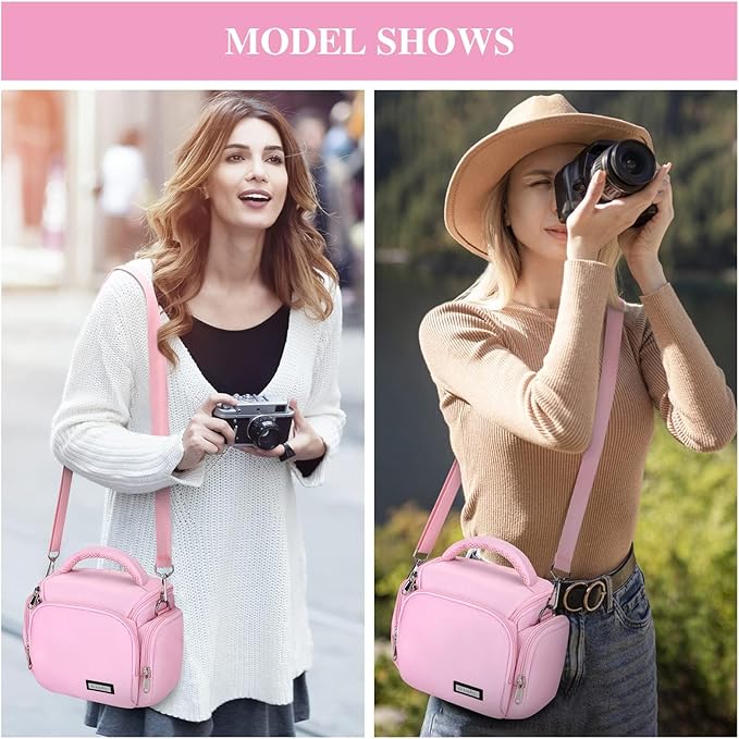 G-raphy Camera Bag Case Pink Small Photography Bags DSLR SLR MIRRORLESS BAG with Removal Straps