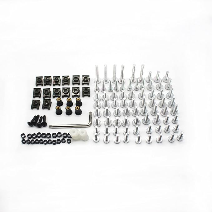 Motorcycle Fairing Bolt Kit Screws Fasteners Fixing Sportbike for Yamaha Honda Kawasaki Suzuki BMW, Mounting Kits Washers Nuts Screws Clips Assortment