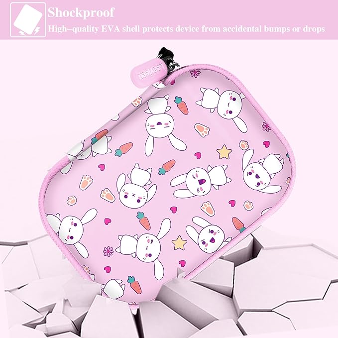 Leayjeen Kids Camera Case Compatible with Goopow/Mgaolo/CIMELR/Seckton/OZMI/Dylanto Kids Camera Toys, Christmas Birthday Gifts for Girls for Girls Boys. (Case Only) Pink Rabbit