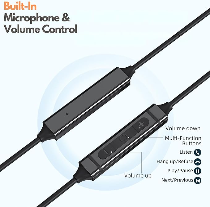 Betron Wired USB-C Ear Buds with Mic & Remote Control for iPhone 15/16, Samsung Galaxy, Android Phones