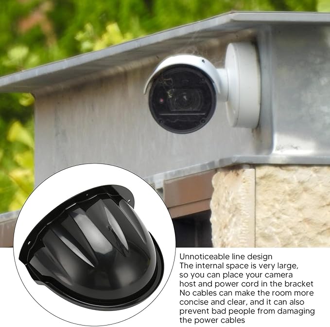 OWOKISO Universal Security Camera Sun Rain Cover Shield - Length 11.4", Width 8.0", Height 6.2" - Weatherproof Protective Roof for Dome/Bullet Outdoor Cameras (Black, 1Pack)