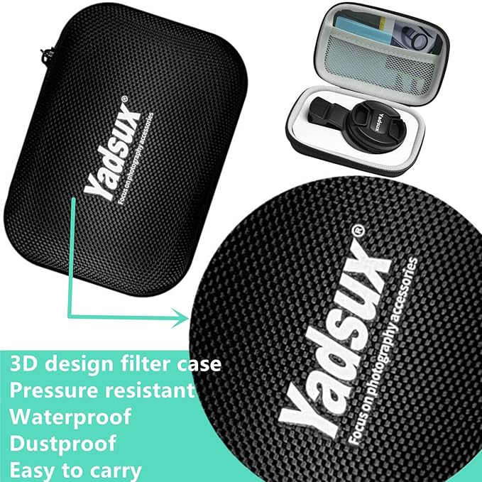 ND Filter for iPhone,Clip-on Phone Lens Adjustable Neutral Density Filter Kit,Variable 2-400 (1-16 Stops) Multiple Coatings, Water and Scratch Resistant.