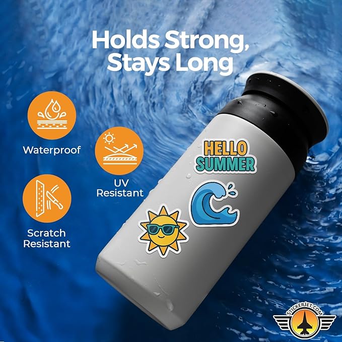 StickerJet Personalized Vinyl Stickers - Customize with Your Photo, Logo or Design - Fade Resistant and Waterproof Custom Decals for Logo, Branding, Packaging