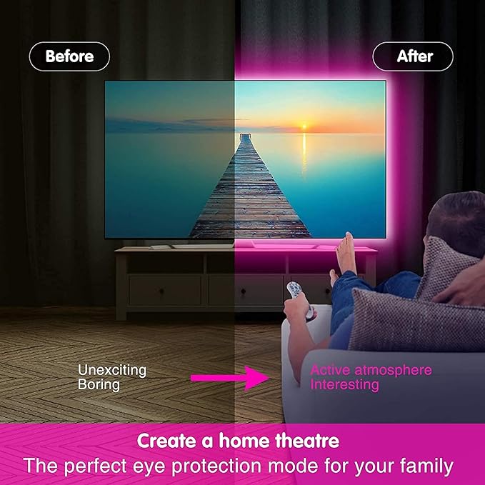 Keepsmile 50ft Led Lights for Bedroom, Bluetooth Smart APP Control RGB Color Changing Led Strip Lights with Remote Control and Power Adapter Led Lights for Room Kitchen Party Home Decoration