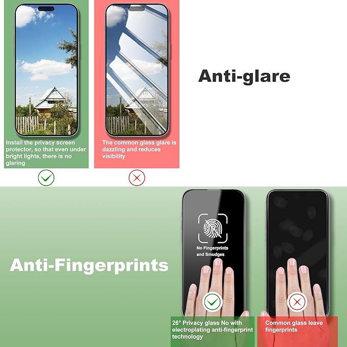 SHANG PIN JIA 2 Pack Privacy Screen Protector for iPhone 15 Plus and iPhone 14 Pro Max 6.7-Inch Auto Dust Removal, No Bubbles, Anti-Spy Tempered Glass Film, Easy Installation