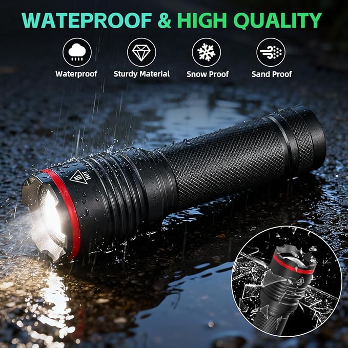 6Pack Rechargeable Flashlights High Lumens, Small Flashlight Powerful, Mini LED Flashlight Rechargeable, Handheld Tactical Flash Light, Super Bright Pocket Flashlights for Home Emergency Camping