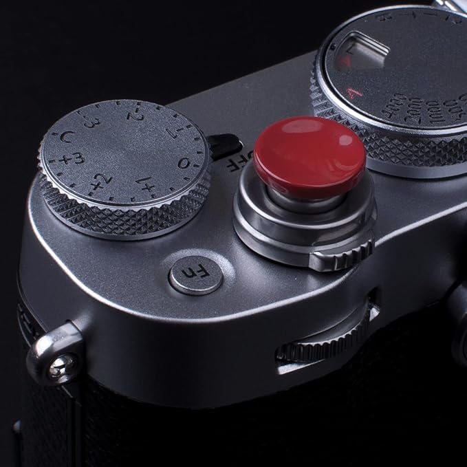 VKO Metal Soft Shutter Release Button,Delicate Camera Shutter Button Black Red Dark-red Silver 11mm Concave Surface(4 Pack)