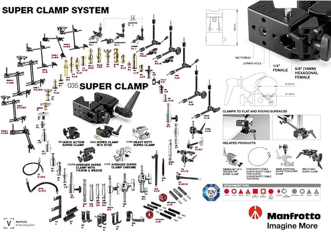Manfrotto 035 Super Clamp Without Stud (#035)