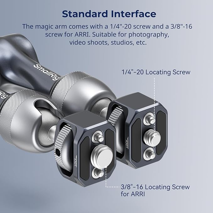 SMALLRIG 7" Rosette Magic Arm, Camera Monitor Mount, Articulating Arm with 1/4"-20 and 3/8"-16 Locating Screw for ARRI, Max Load Capacity 3.5kg Friction Arm, for Cameras, Monitors, LED Lights