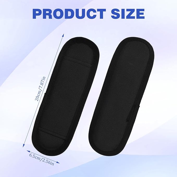 2 Pack Black Soft Shoulder Strap Pad for Luggage Straps & Bags - Ultra Comfortable Shoulder Pads for Bag Straps - Breathable，Lightweight, Comfort