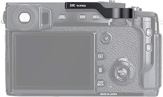 JJC TA-XPRO3 Thumbs Up Grip for Fuji X-Pro3 X-Pro2 X-Pro1 Camera, Hot Shoe Thumb Grip Comaptible with Fujifilm XPro3 XPro2 XPro1, Made of Premium Aluminium Alloy, Silicone pad Size 66.128.39mm
