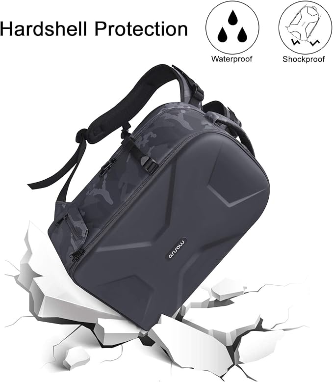 MOSISO Camera Backpack,DSLR/SLR/Mirrorless Photography Camera Bag Camouflage Waterproof Hardshell Case with Tripod Holder&Laptop Compartment Compatible with Canon/Nikon/Sony/DJI Mavic Drone, Gray