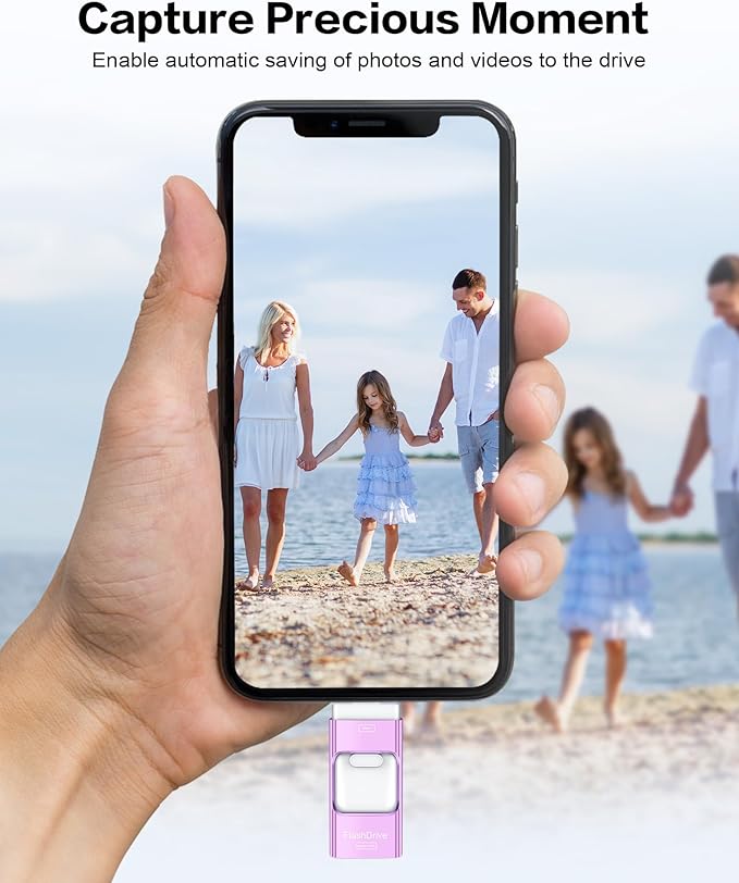 256GB Flash Drive for iPhone Photo Stick,Thumb Drive USB Stick High Speed Transfer USB Drives External Picture Video Storage Memory Expansion for iPhone/iPad/PC (Purple)