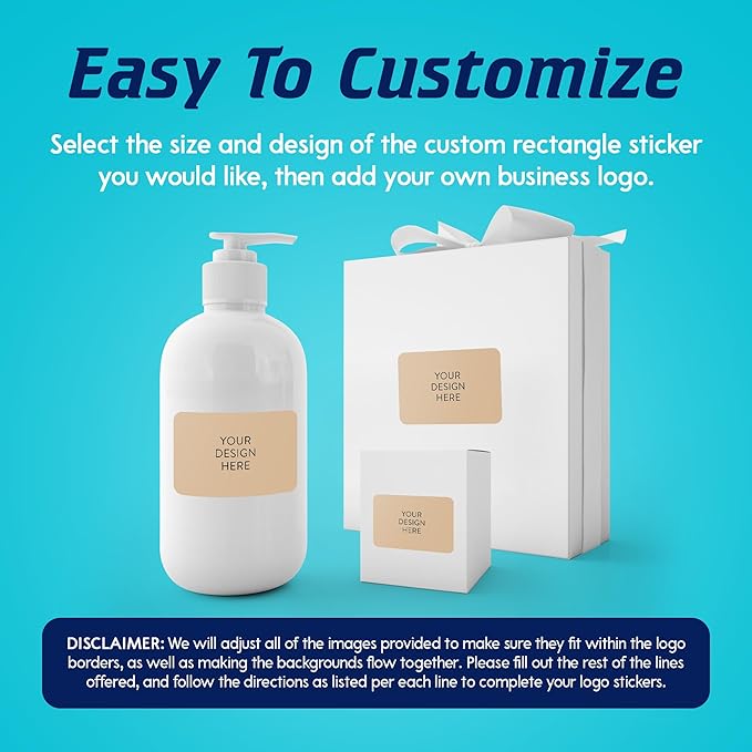 100 Custom Vinyl Stickers - Upload Your own Image, Text, Design, Logo - Personalized Logo Labels for Handmade, Packaging, Bottle, Jars, Candle, Brand Stickers (Brown, 6x4)
