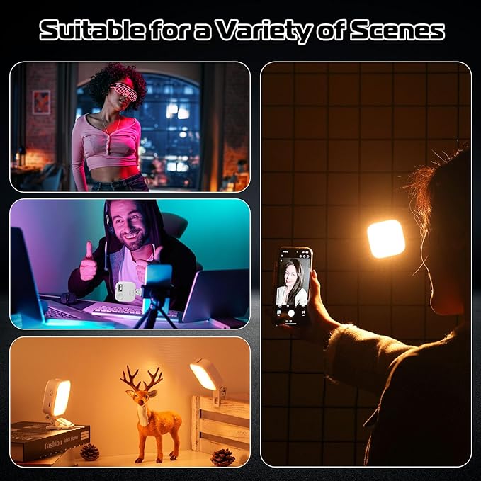 Ulanzi U60 RGB Video Light, Portable LED Camera Light with 360° Color CRI≥95 2500-9000K Dimmable Panel Lamp,2500mAh LED Panel Photography Lighting w Quick Release Cold Shoe Adapter and Clip-White