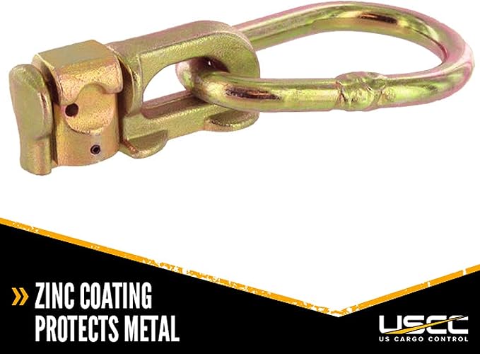 US Cargo Control Double Stud L Track Fittings with Pear Link (100-Pack), 5,000 Pounds Break Strength, Use with L Track Rails in Truck Bed or Trailer, Automatic Locking with Spring Release