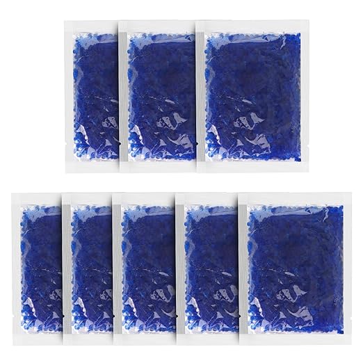 8PCS Blue Silica Gel Desiccant Packets Premium Indicating Desiccant Beads, Blue to Pink Indicating for Use Industrial 3 and 4 Stage Filters