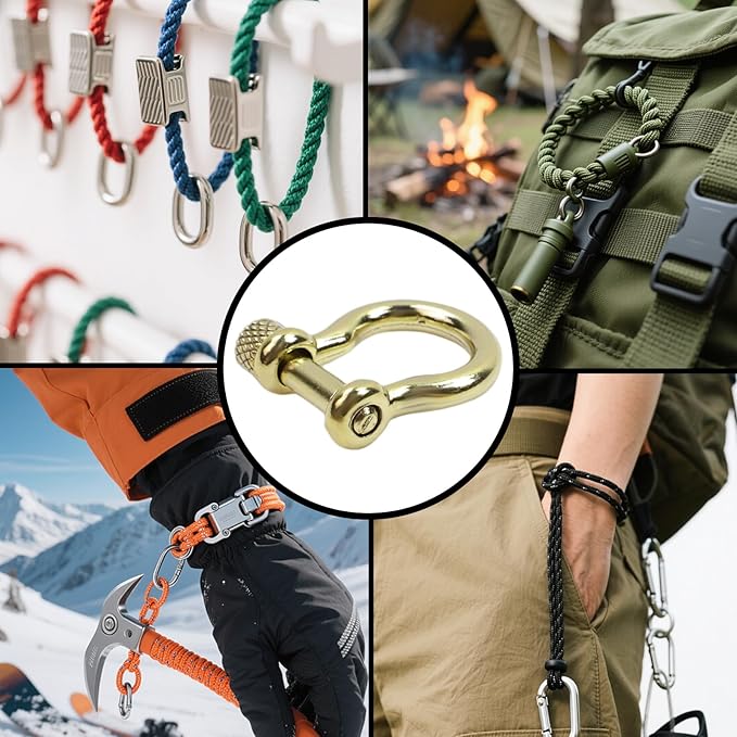 Semetall Screw Pin Anchor Shackle,10 PCS D Ring Shackle for Rigging, Lifting, Tow Strap, and Steel Wire Rope(15mm or 3/8")