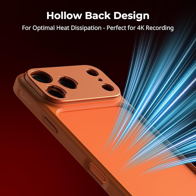 SMALLRIG FilMov Bumper Phone Case for iPhone 17 Pro Max, Hollow Back Design with Lens Backplate, 67mm Filter Adapter Compatible with Phone Gimbal Stabilizers, for DJI for Insta360, Orange- 5795