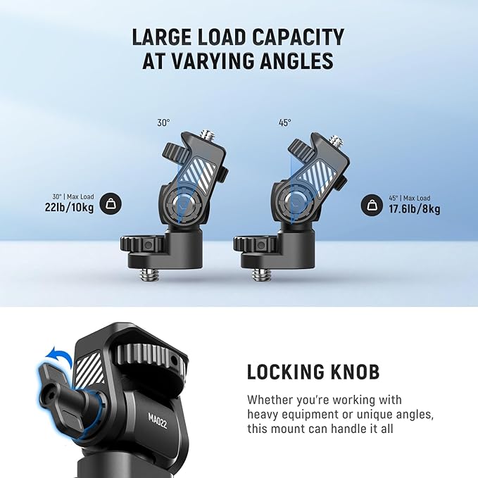 NEEWER Camera Field Monitor Mount Holder Bracket, 360° Swivel 180° Tilt Adjustable with 1/4" & 3/8" Screw Anti Twist Compatible with Atomos Ninja 5" & 7" Compatible with SmallRig Camera Cage, MA022