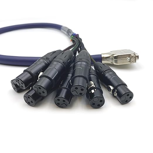 6.56ft DB25 to XLR Female Snake Cable, DB25 Male to 8 Channel XLR 3Pin Female Balanced Snake Cable D-Sub SnakeCable Patch Bay Interface Modular Wire 2Meter