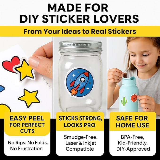 Mailing Labels for Laser/Inkjet Printer, Address Labels Stickers - 500 Sheets 8.5” x 11” Full Sheet Printable Sticker Paper, 500 Large Mailing Label for Packages (1 Shipping Label/Sheet)