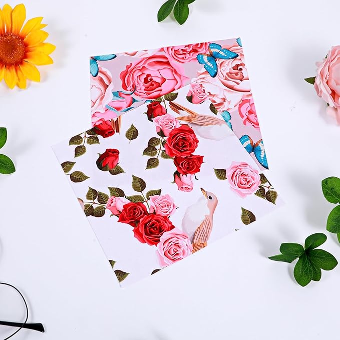 6 Pcs Thickened Glasses Cleaning Cloth Elegant Flower Design Microfiber Cleaning Cloth Multi-Colored Eyeglass Lens Cleaner Cloths for Sunglasses Camera Lenses Cell Phone LCD TV Screens