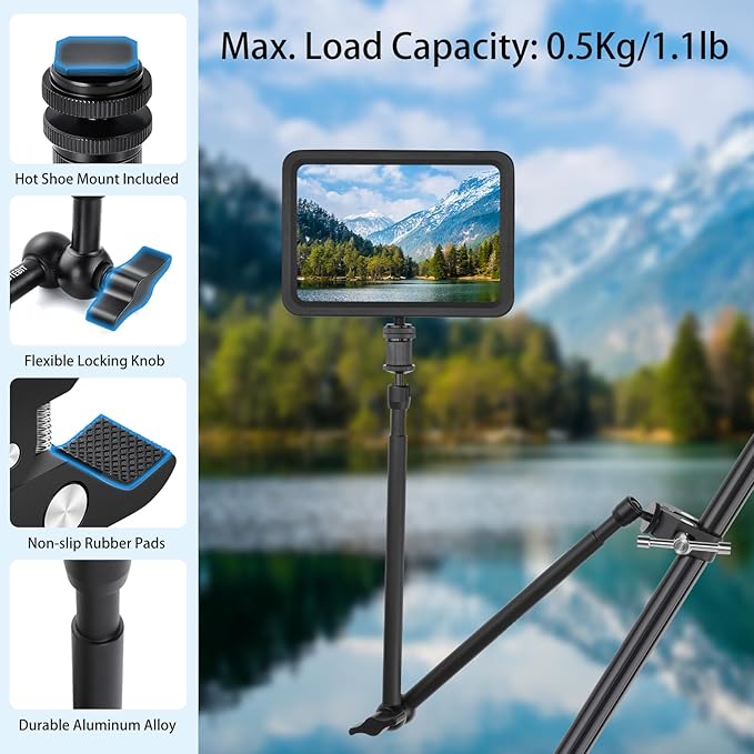 UTEBIT 22 Inch Magic Arm Camera Mount with Super Clamp 1/4" & 3/8" Screw Hole for Desk Rig Flashlight Monitor