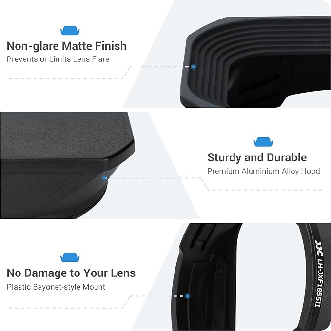 Metal Square Lens Hood with a Hood Cap for XF 14mm F2.8 R & XF18-55mm F2.8-4 R LM OIS on X-T5 XT5 X-T4 X-T3 X-T2 X-T30 II X-T20 X-T200 X-H2S X-H2 X-S10 X-E4 X-E3 X-PRO3