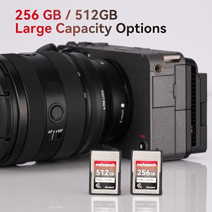 Pergear Upgraded 256GB CFexpress Type A Memory Card, Up to 780MB/s Read Speed & 780MB/s Write Speed for 4K 120P,8K 30P Recording, for Sony Alpha & FX Cameras, 2-Pack (Upgraded Version VPG200)