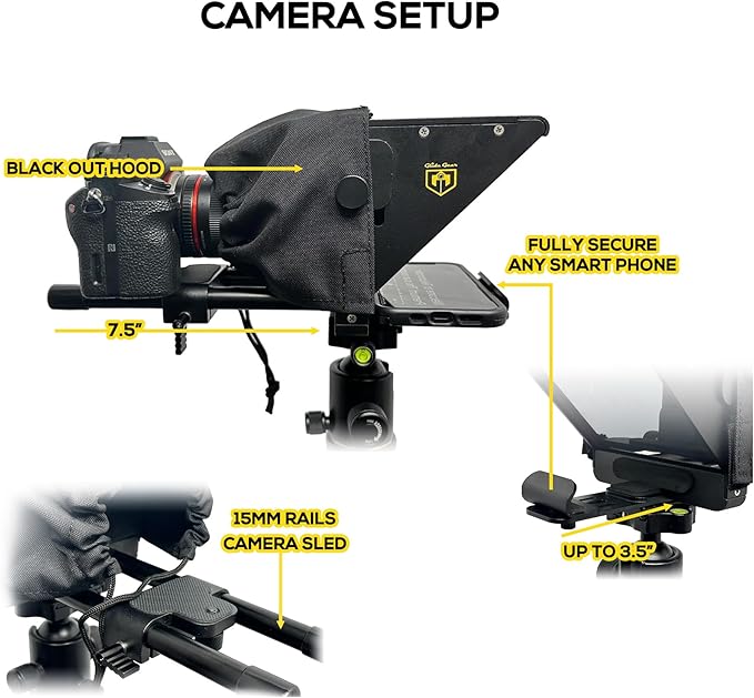 Glide Gear TMP 75 Teleprompter - Laptop, DSLR, Smartphone - Carry Case, No Assembly