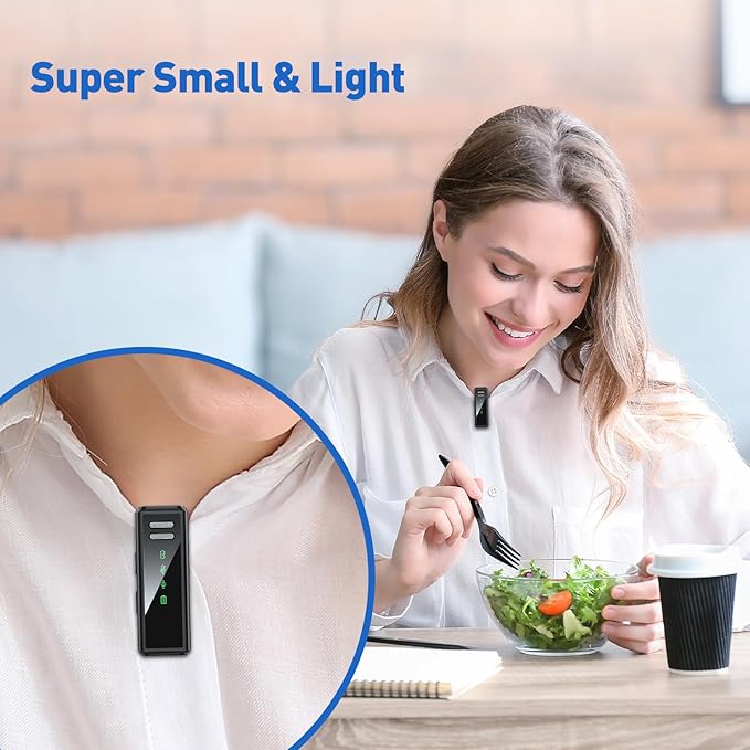 USB C Wireless Lavalier Microphone for Android, PC, Laptop, iPhone 15/16, USB Microphone with Noise Cancellation, Lapel Mic Wireless for Video Recording, Vlog, YouTube, TikTok