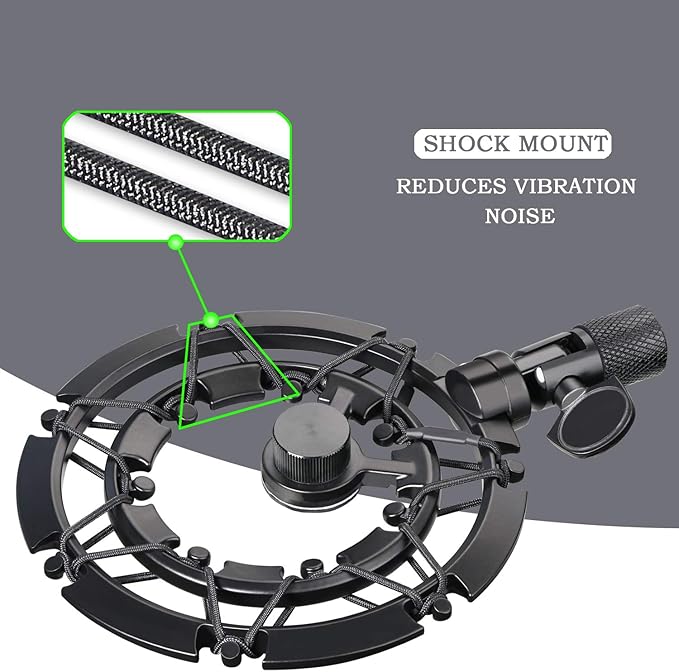 MV7 Shock Mount Reduces Vibration Noise Matching Mic Boom Arm Stand, Compatible for Shure MV7 Mic by YOUSHARES