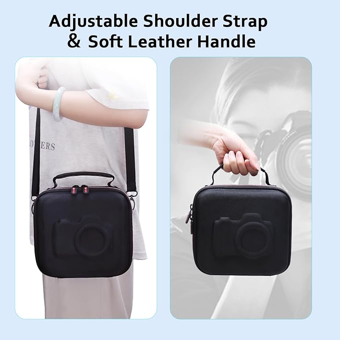 XANAD Hard Camera Case Bag Compatible with Canon EOS Rebel T7/ T100/ R50/ R50 V/RP/ R8/ R6 Mark II/ R7/ R10 DSLR Mirrorless Cameras, for Canon Sony Kodak Panasonic Nikon DSLR Mirrorless Camera,Black